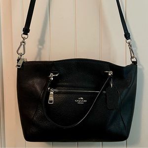 COACH SATCHEL, BLACK WITH SILVER HARDWARE